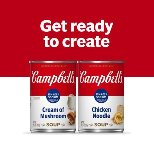 Campbell’S Condensed 25% Less Sodium Chicken Noodle Soup, 10.75 Oz Can