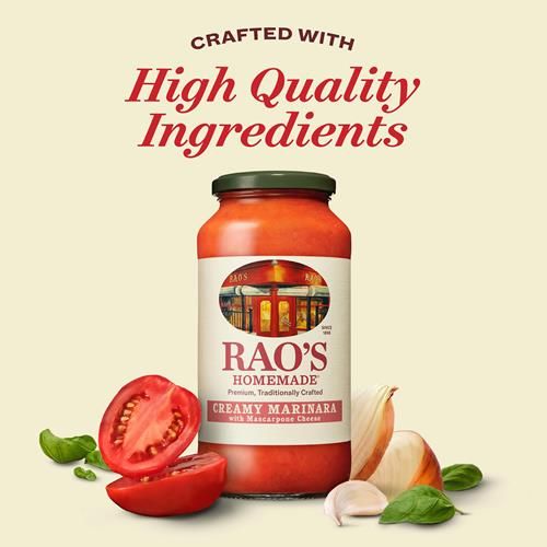 Raos Homemade Creamy Marinara Sauce With Mascarpone, 24 Oz, Tomato Sauce, All Purpose, Premium Quality, Tomatoes From Italy And Olive Oil