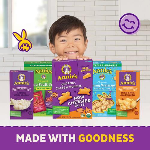 Annies Organic Cheddar Bunnies Baked Snack Crackers, 12 Oz., 12 Pouches