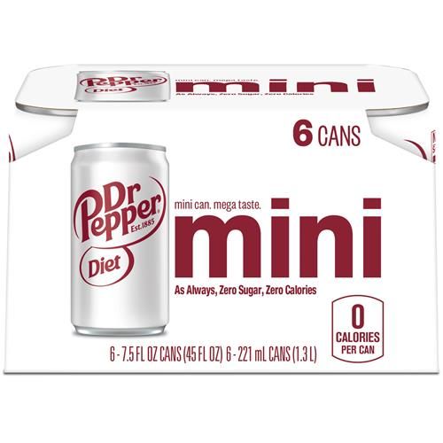Diet Dr Pepper - Mini Cans, 7.5 Oz, 6 Pk