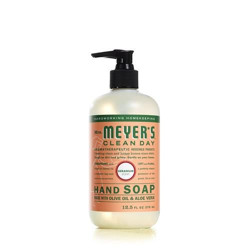 Mrs. Meyers Clean Day Hand Soap, Made With Essential Oils, Biodegradable Formula, Geranium, 12.5 Fl. Oz