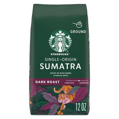 Starbucks Ground Coffee, Dark Roast Coffee, Sumatra, 100% Arabica, 1 Bag (12 Oz)