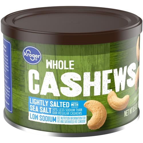 Kroger Whole Lightly Sea Salted Cashews 8.5 oz