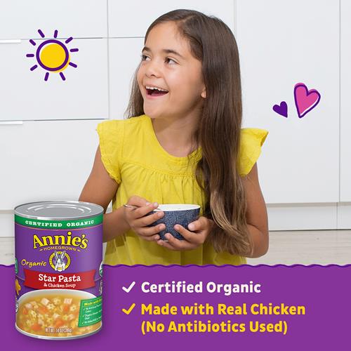 Annie’S Organic Star Pasta And Chicken Canned Soup, Ready To Serve, 14 Oz