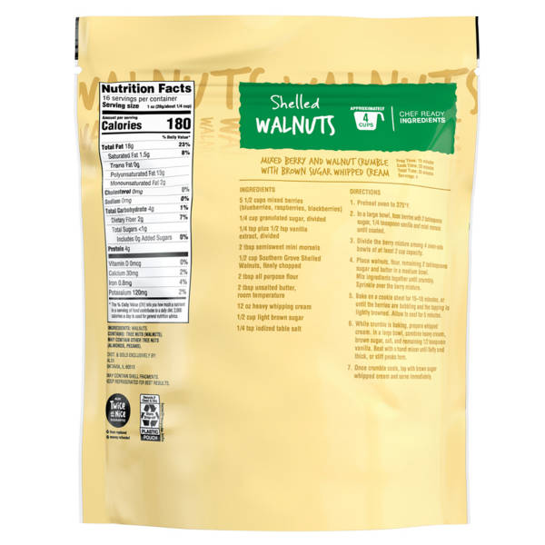 Southern Grove Shelled  Walnuts, 16 oz