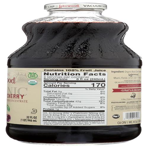 Lakewood Organic Fresh Pressed Pure Black Cherry (1 X 32 Fl Oz)
