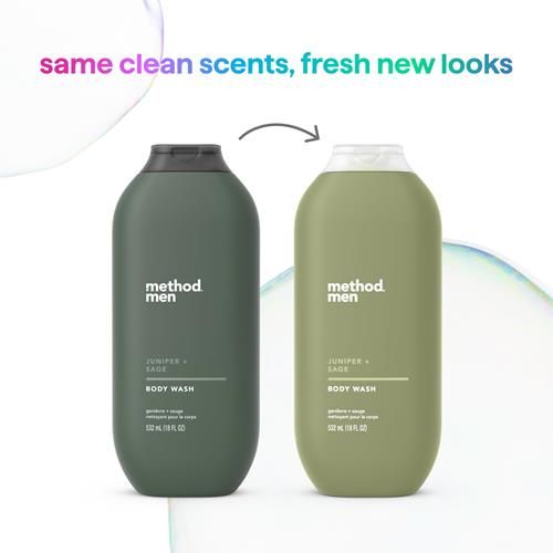 Method Men, Juniper + Sage Body Wash, Paraben And Phthalate Free, 18 Fl Oz (Pack Of 1)
