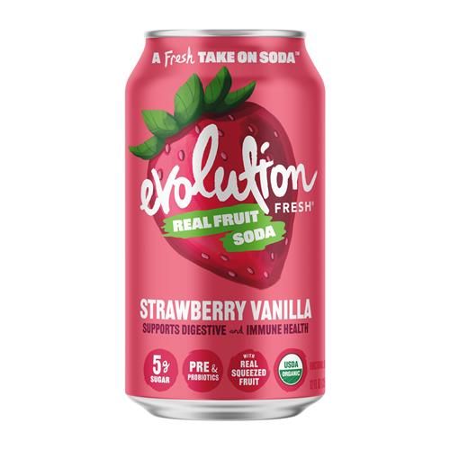 Evolution Fresh Organic Strawberry Vanilla Fruit Soda, 12 Fz