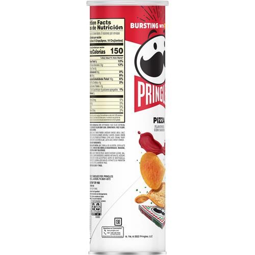 Pringles Potato Crisps Chips, Lunch Snacks, On-The-Go Snacks, Pizza, 5.5Oz Can (1 Can)