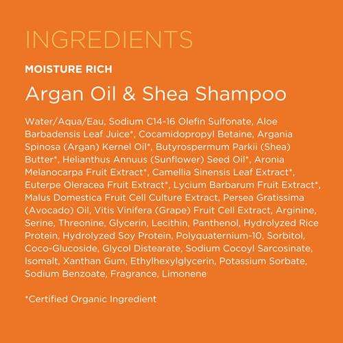 Andalou Naturals Argan Oil & Shea Moisture Rich Shampoo, Orange, 11.5 Ounce