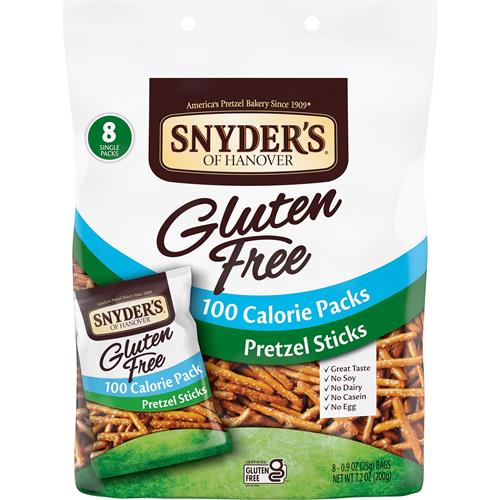 Snyders Of Hanover Gluten Free Pretzel Sticks, 100 Calorie Individual Packs, 8 Ct