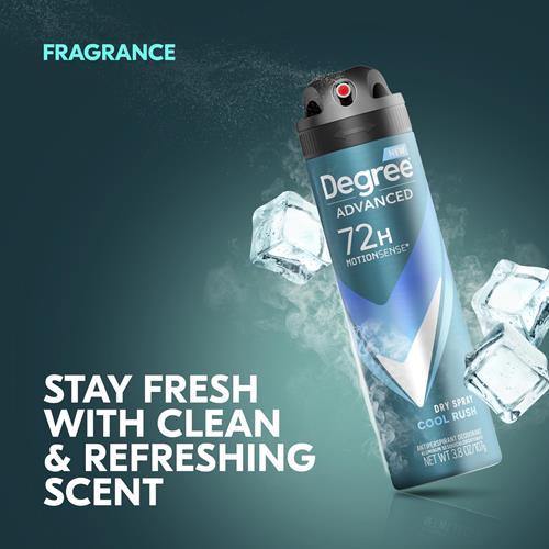 Degree Men Antiperspirant Deodorant Dry Spray Cool Rush Deodorant For Men With Motionsense Technology 3.8 Fo