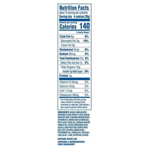 Oreo Thins Mint Creme Chocolate Sandwich Cookies, Family Size, 11.78 Oz