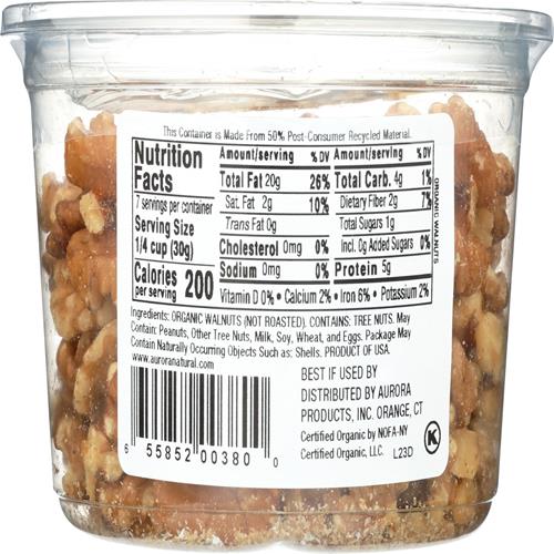 Aurora Products Organic Walnut Halves, 7 Oz