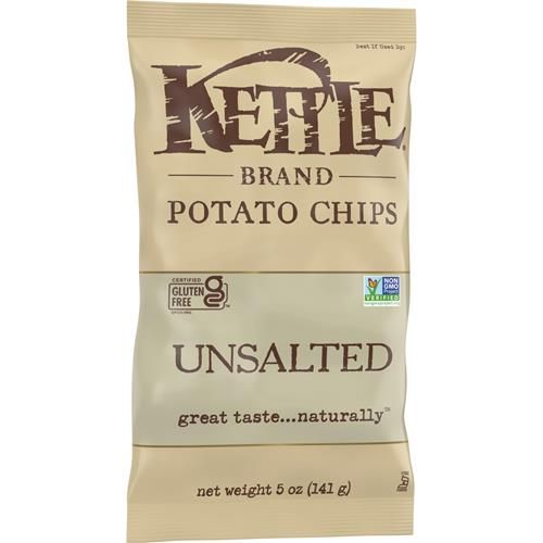Kettle Brand Potato Chips, Unsalted Kettle Chips, 5 Oz