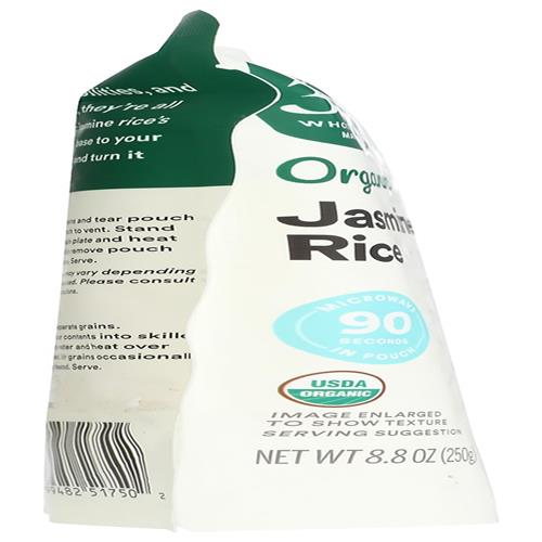 Whole Foods Market, Organic Jasmine Rice, 90-Second Microwave In Pouch, 9 Ounce