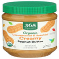 Whole Foods Market Organic Creamy Unsweetened No Salt Peanut Butter, 26 Ounce