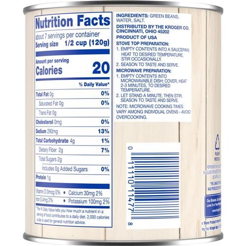 Kroger Cut Canned Green Beans 28 oz