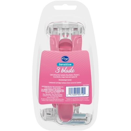 Kroger Womens Sensitive 3 Blade Disposable Razors 3 ct
