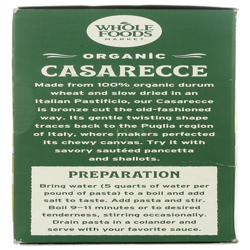 Whole Foods Market, Organic Casarecce, 16 Oz
