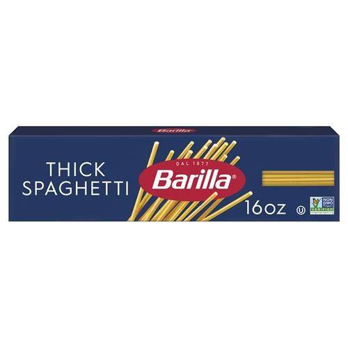 Barilla Thick Spaghetti Pasta, 16 Oz. Box - Non-Gmo Pasta Made With Durum Wheat Semolina - Kosher Certified Pasta
