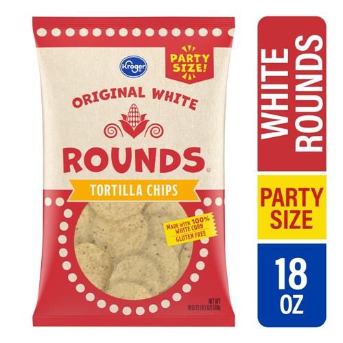 Kroger White Corn Rounds Tortilla Chips 18 oz