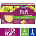 Kroger Diced Pears in Fruit Juice Cups 4 ct / 4 oz