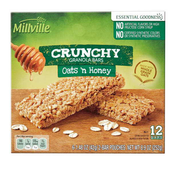 Millville Oats 'n Honey Crunchy Granola Bar- 2 packs, 6 count