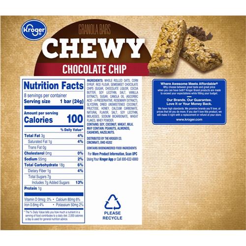 Kroger Chocolate Chip Chewy Granola Bars 8 ct