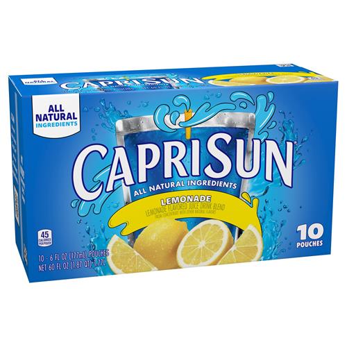 Capri Sun Lemonade Drink, 10 Ct Box, 6 Fl Oz Pouches