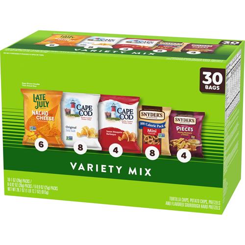 Snyders Of Hanover, Cape Cod And Late July Snacks Variety Pack, 30 Count Snack Bags