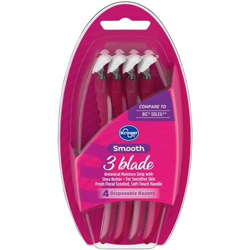 Kroger Smooth 3-Blade Womens Disposable Razors 4 ct