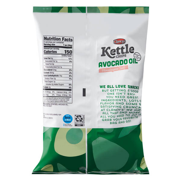 Clancy's Himalayan Sea Salt Avocado Oil Kettle Potato Chips, 5 oz