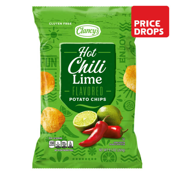 Clancy's Hot Chili Lime Ridged Potato Chips, 9.5 oz