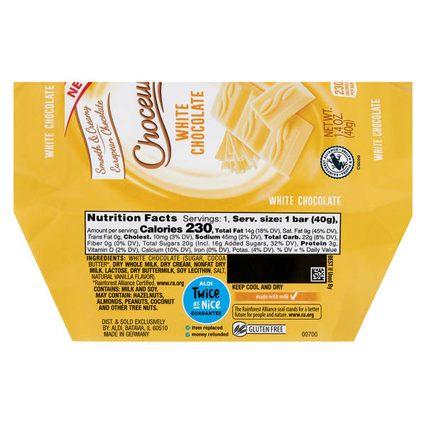 Choceur White Chocoalte Mini Chocolate Bars - 5 count, 1.4 oz