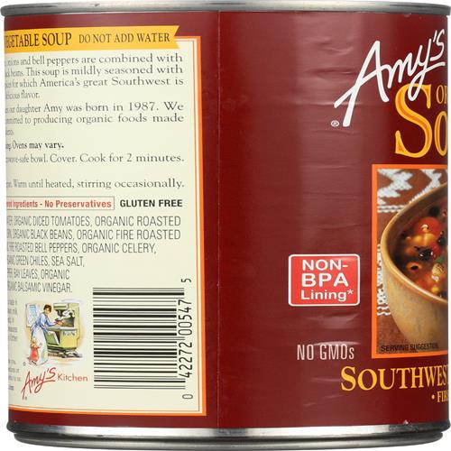Amys Organic Soup Fire Roasted Southwestern Vegetable -- 14.3 Oz