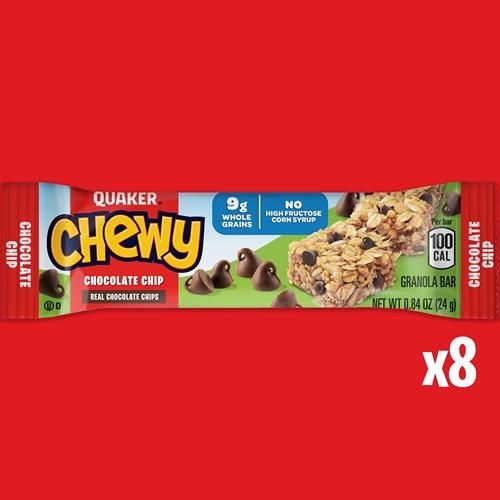 Quaker Chewy Granola Bar Chocolate Chip Granola Bars, 0.84 Oz, 8 Ct
