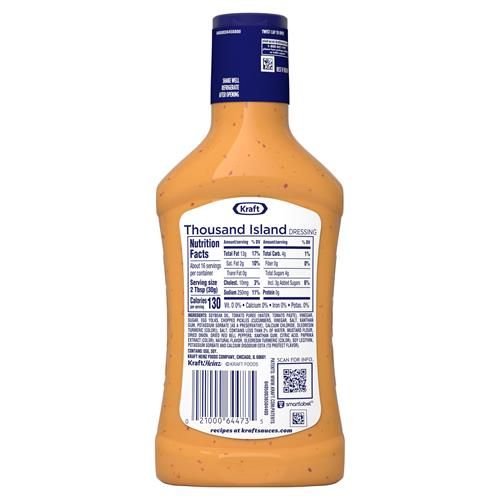 Kraft Thousand Island Dressing, 16 Fl Oz Bottle