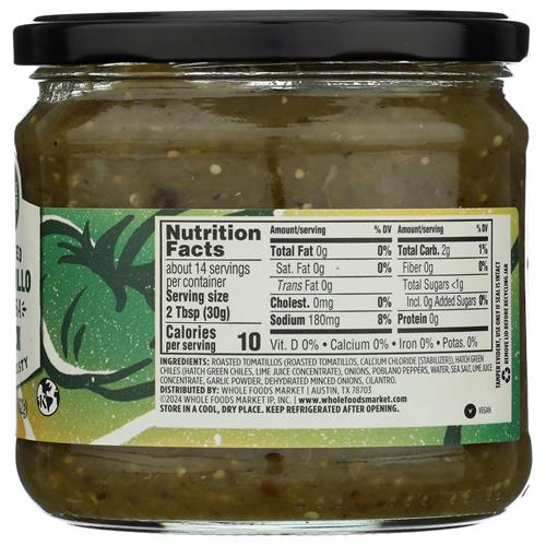 Whole Foods Market Roasted Tomatillo Salsa, 15.25 Oz