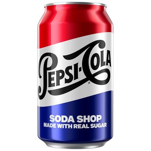 Pepsi Real Sugar Soda, 12 Fl Oz Cans, (12 Pack), Cola, Soda Pop (Packaging May Vary)