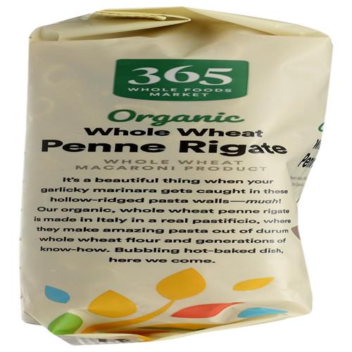 Whole Foods Market Organic Whole Wheat Penne Rigate, 16 Oz