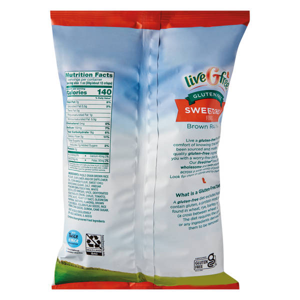 liveGfree Gluten Free Sweet Chili Brown Rice Crisps, 7 oz