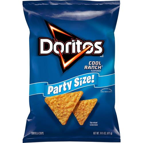 Doritos Tortilla Chips Cool Ranch Flavored Snack, Party Size, 14.5Oz Bag