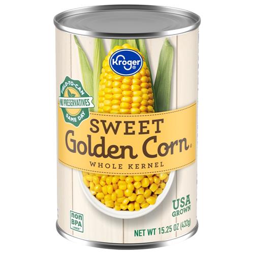 Kroger Whole Kernel Sweet Golden Corn 15.25 oz