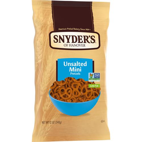 Snyders Of Hanover, Unsalted Mini Pretzels, 12 Oz Bag