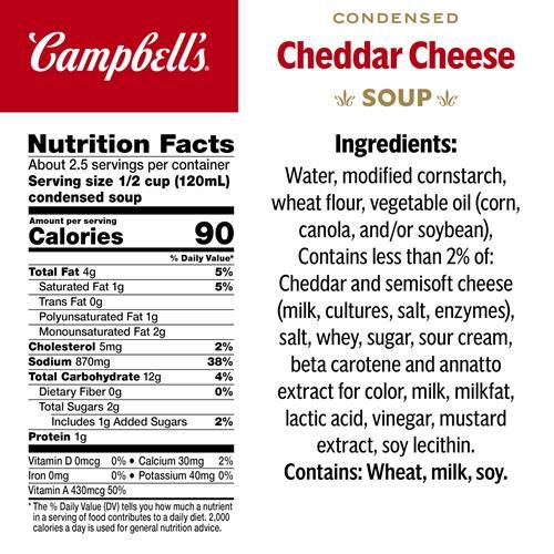 Campbells Condensed Cheddar Cheese Soup, 10.5 Oz Can