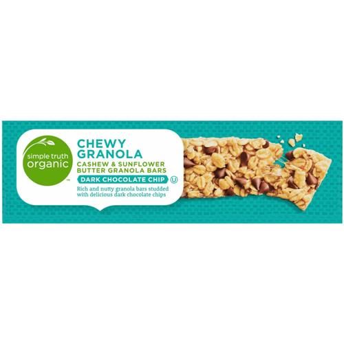 Simple Truth Organic Dark Chocolate Chip Cashew & Sunflower Butter Chewy Granola Bars 5 ct