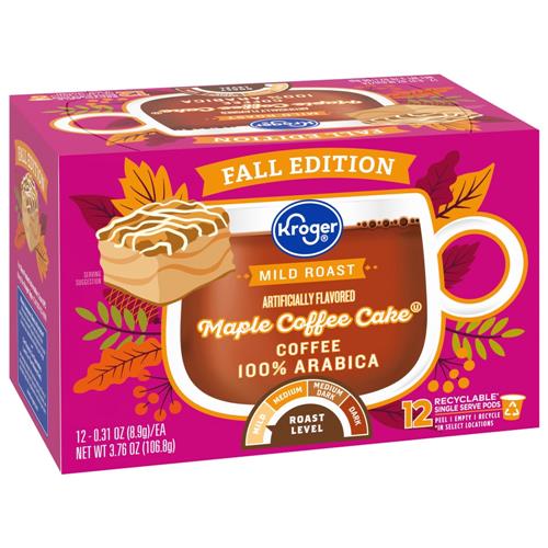 Kroger Mild Roast Maple Coffee Cake Coffee Pods 12 ct / 0.31 oz