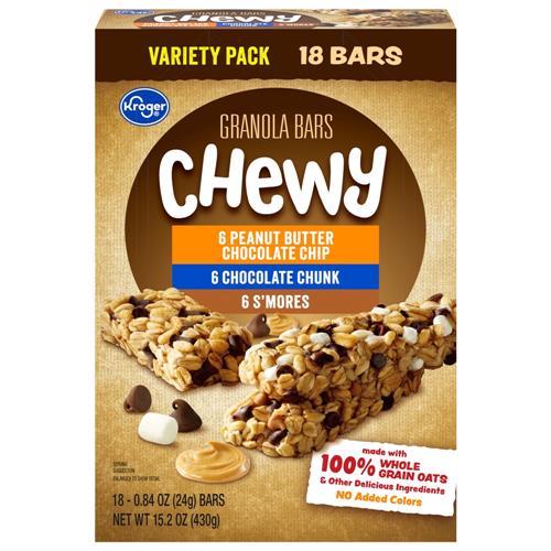 Kroger Chewy Granola Bars Variety Pack 18 ct