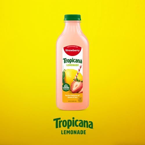 Tropicana Strawberry Lemonade, Made With Real Lemons, 46 Fl Oz Bottle